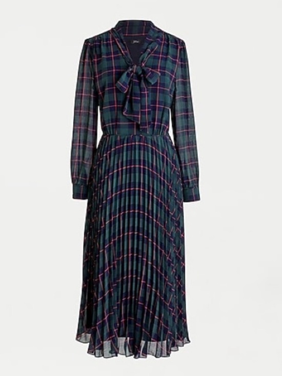J. Crew Dresses & Skirts - J. Crew Pleated A-line Dress in Black Watch Tartan 12